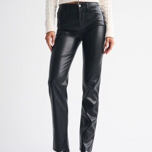 Abercrombie High Rise 90s Straight Vegan Leather Pant